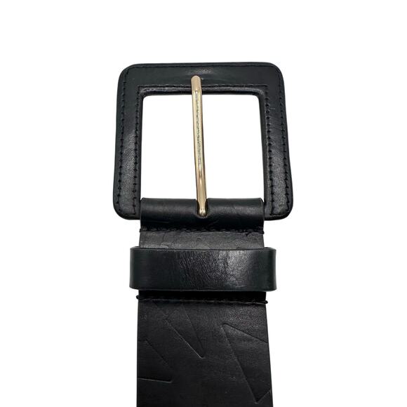 Michael Kors | Women | Black Wide Embossed Genuine Leather Belt | Small-Medium main image 10